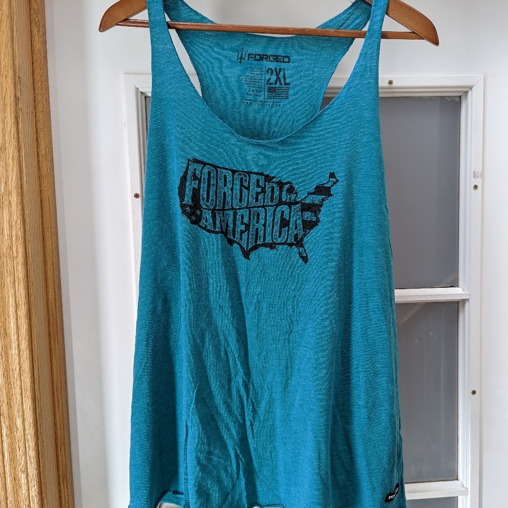 NWOT Teal Forged 2 XL Racer Back Tank Top